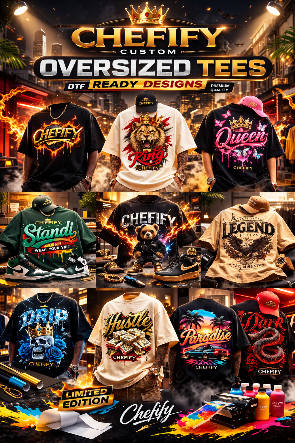 Chefify oversized Tees